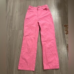 SHEIN Bright Pink Straight Leg Jeans